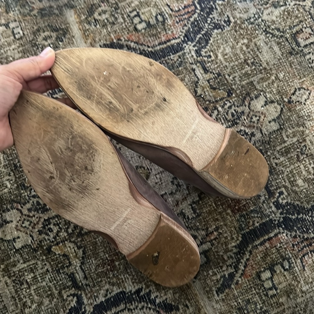 Free People Royale Flats Gray Size 7.5 Pointed Toe Leather Made in Spain - Picture 8 of 10
